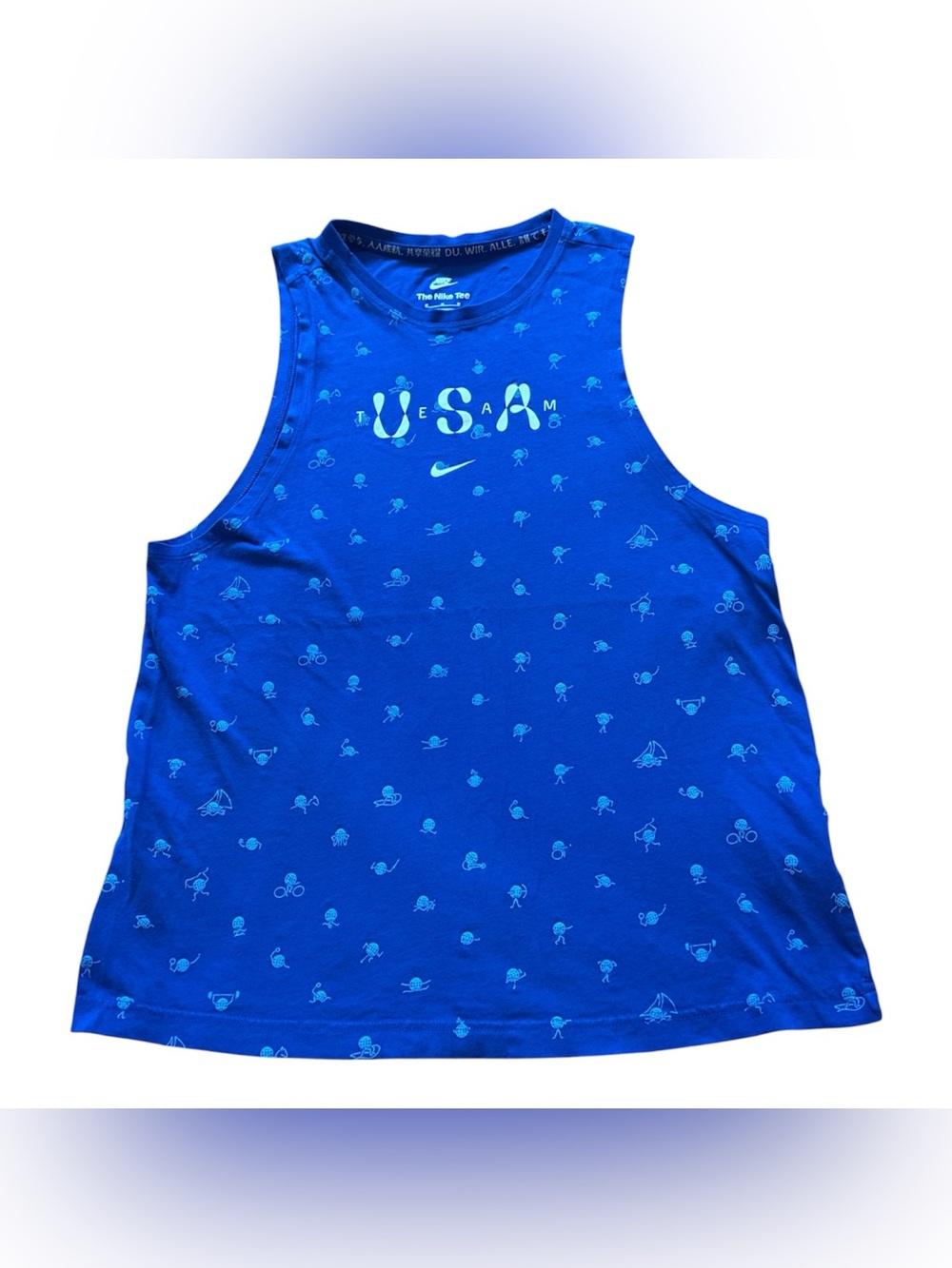 Nike Team USA All Over Print Muscle Workout Tank Top Women's Medium FZ3384-417